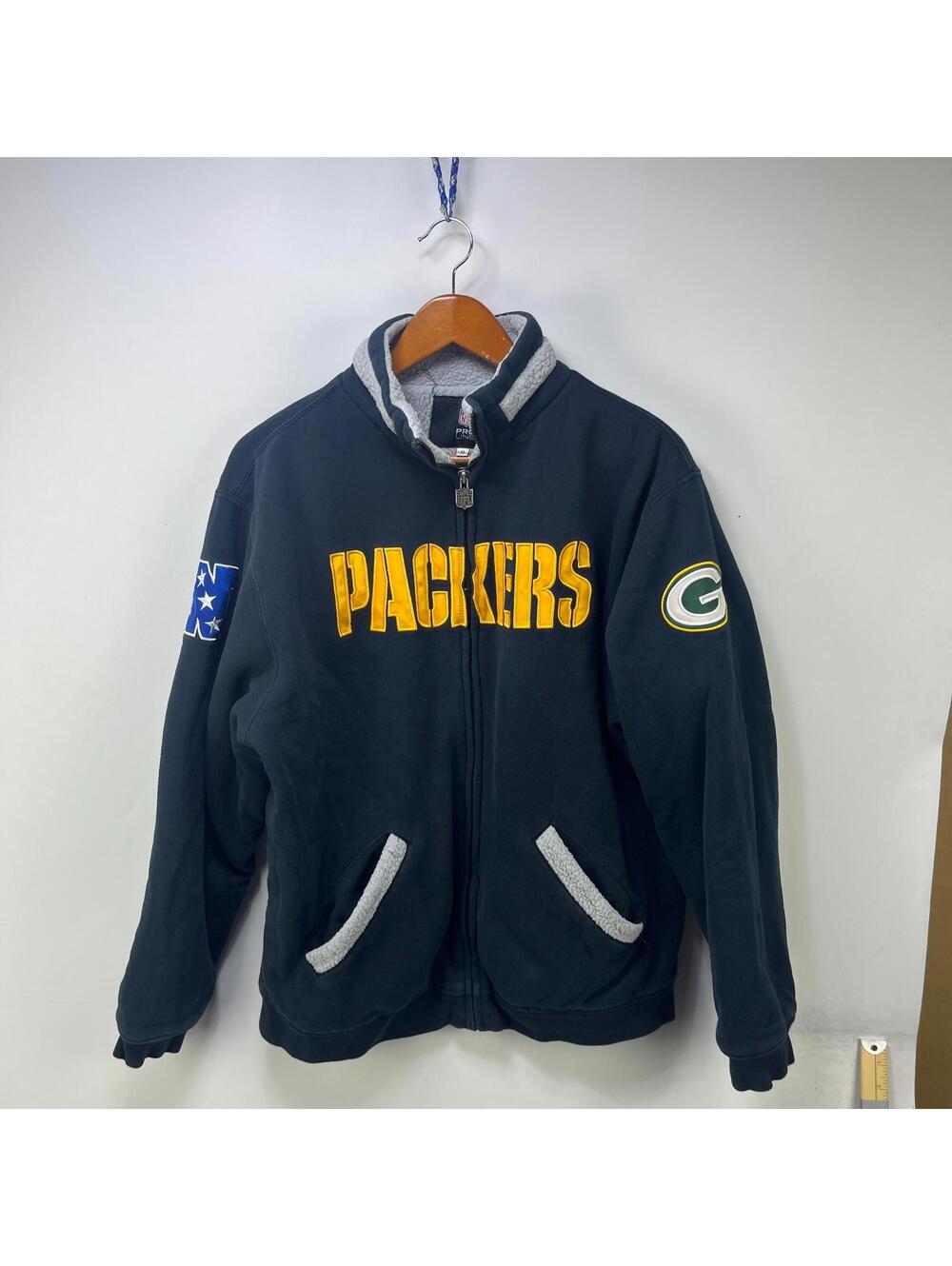 Vintage Green Bay Packers Fleece Lined Jacket Medium